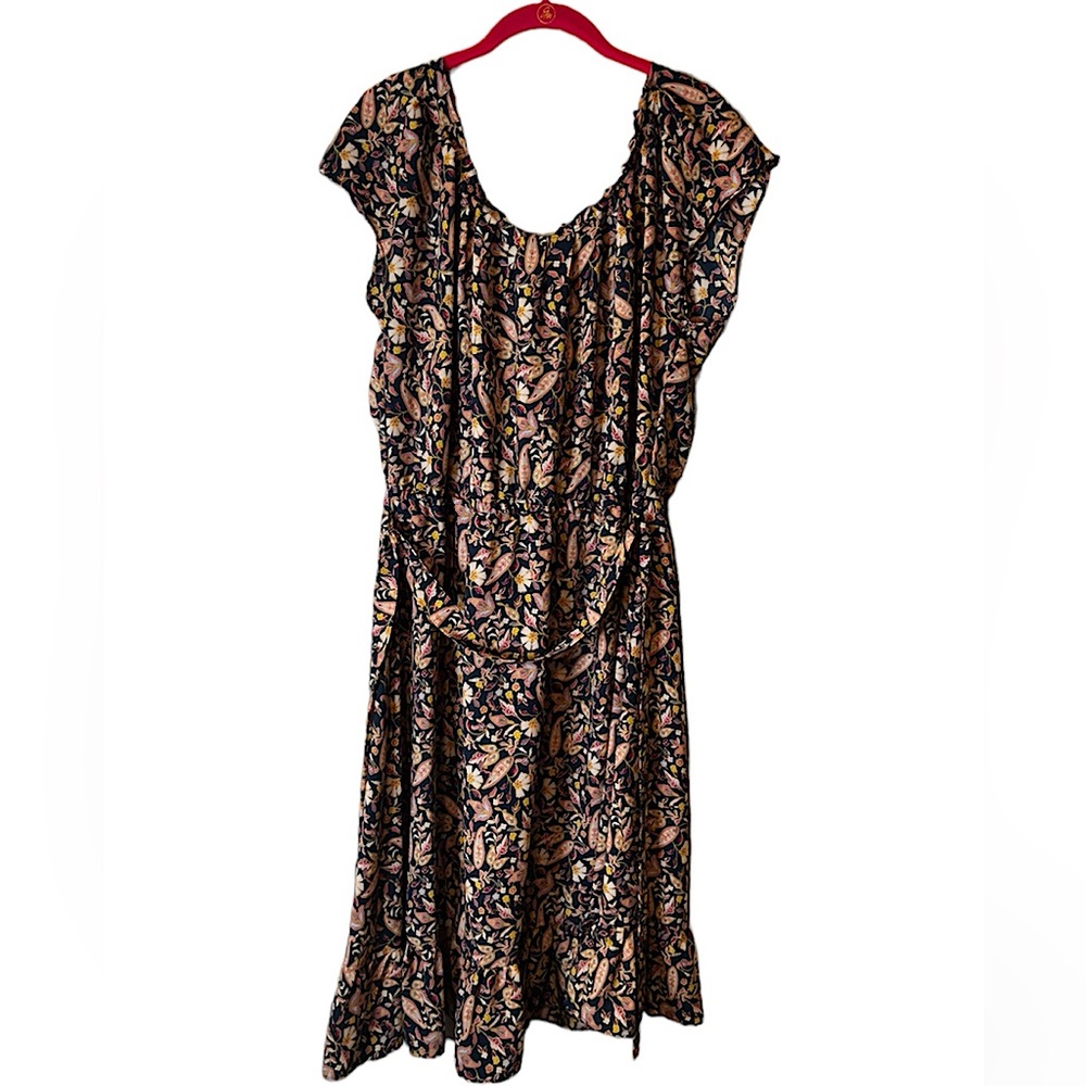 LC Lauren Conrad Short Sleeve Floral Midi Dress Size XL